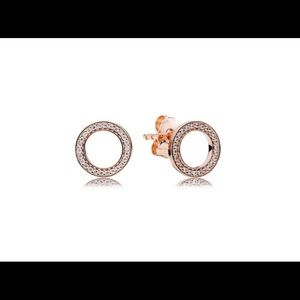 Rose Gold Pandora Stud Earrings